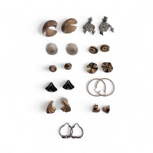 Elegant Gold and Silver Earring Set Vintage 11 Pairs